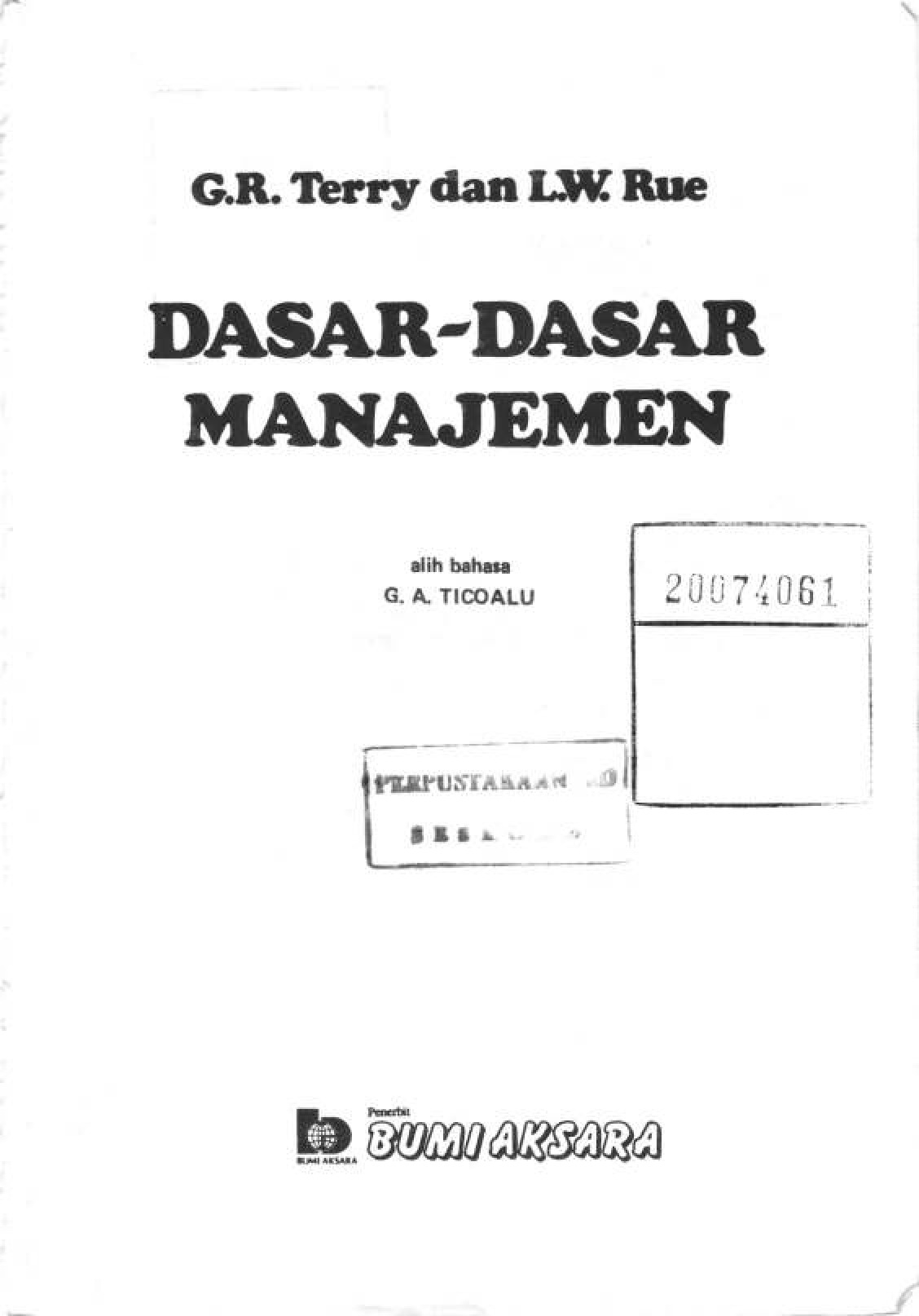 Dasar-Dasar Manajemen